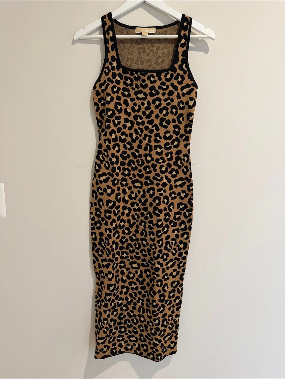 Michael Kors Leopard-Print Tank Midi Dress in Brown and Black